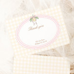 Pink & Yellow Lemon Bow Thank You Tack Kort<br><div class="desc">Thank your friends and loved ones to your spring/summer baby shower with our lovely pink and yellow lemon-themed baby shower design.</div>