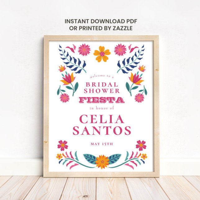Pink Yellow Mexican Fiesta Bridal Shower Poster (Skapare uppladdad)