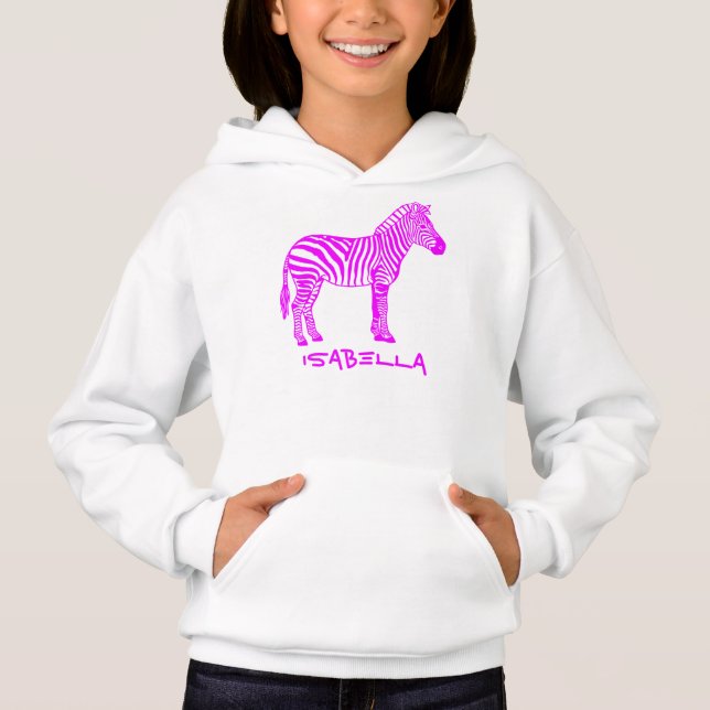 Pink Zebra Kids  T Shirt (Framsida)