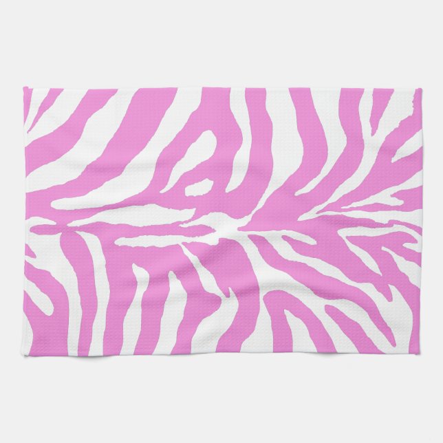 Pink zebra kökshandduk (Horisontell)