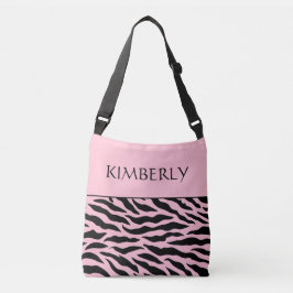 Pink Zebra Pattern Personalized Tote Axelväska
