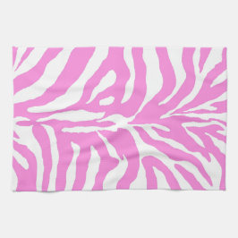 Pink Zebra Print Pattern Animal Texture Kökshandduk