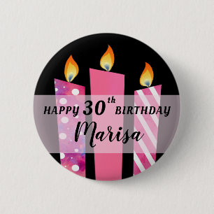Pinkadelic Candles Add Namn Age Birthday Gift Knapp