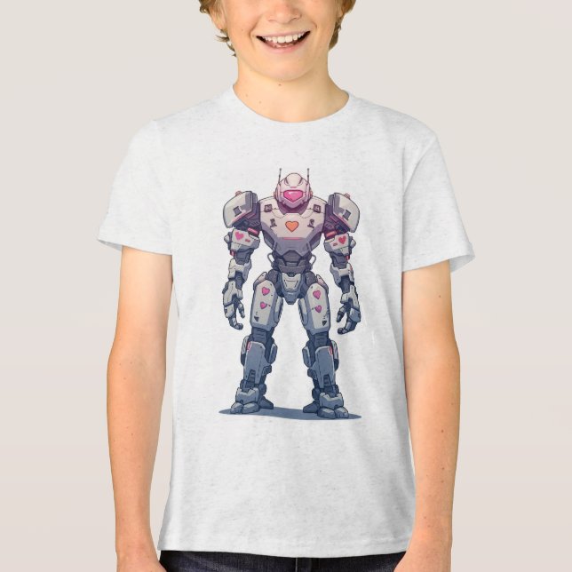 PinkBeat: Kärlek-driven Mech T Shirt (Framsida)
