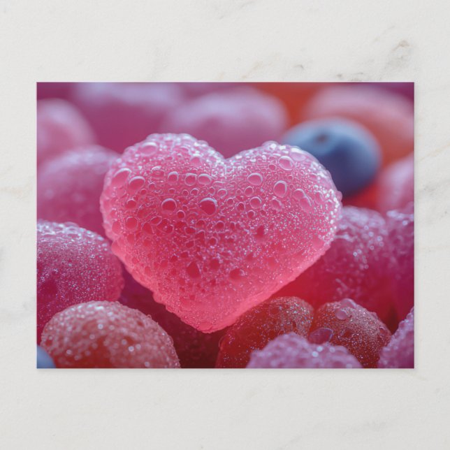 Pinke Herzen aus Zucker Valentinstag Vykort (Framsida)