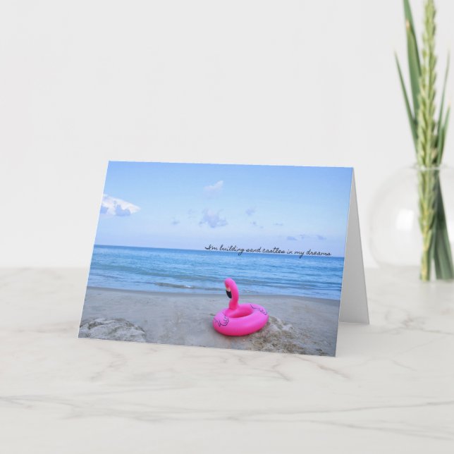 PINKED FLAMINGO-gratulationskort Tack Kort (Framsida)