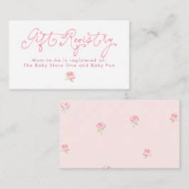 Pinker Fantasifull Blommig Presentregister Minimal Tilläggskort