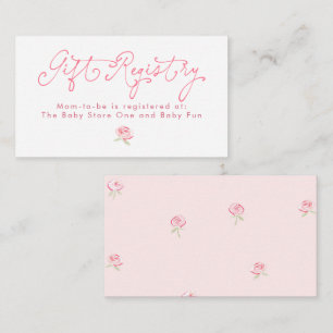 Pinker Fantasifull Blommig Presentregister Minimal Tilläggskort