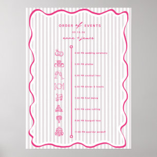 Pinker fantasinspired tidslinje för händelseförlop poster