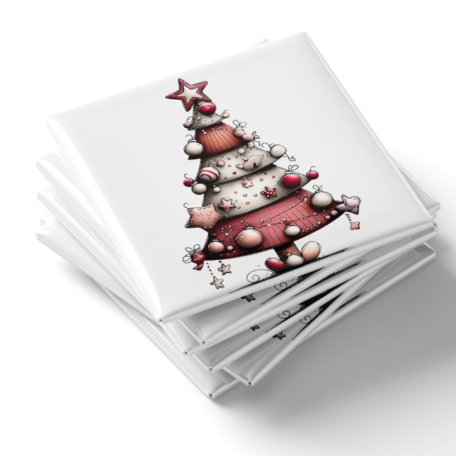 Pinker Fantastisk Julgran Stjärna Magnet (Whimsical Pink Star Tree Christmas Magnet PiggyPrint Stickers)