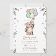 Pinker Gult Teddybjörn baby shower