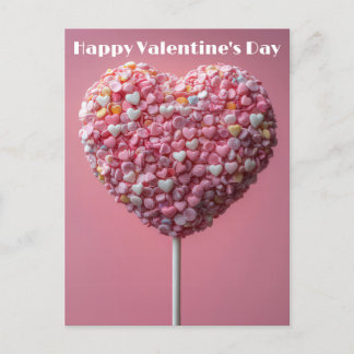 Pinker Herz Cake Pop Valentinstag Vykort