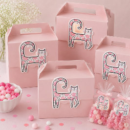 Pinker Pajas Rosa Blommig Katt Tänk Rosa Klistermärken