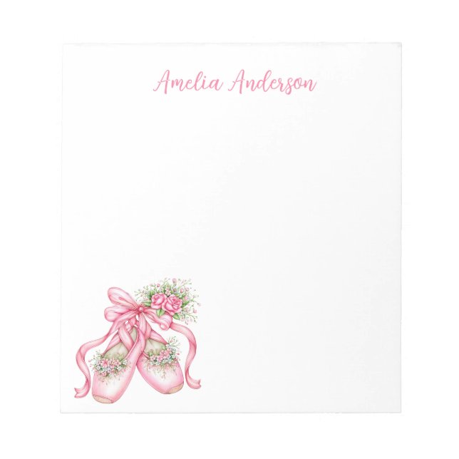 Pinker Pirouettdansande Flicka Anteckningsblock (Framsida)