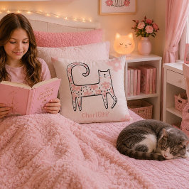 Pinker Puss Med Blommor Think Pink Kudde