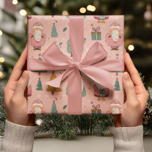 Pinker Rosa Tomte Presentpapper