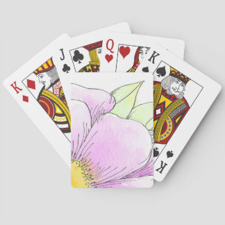 Pinker vattenfärg blomma med fantasifull design casinokort