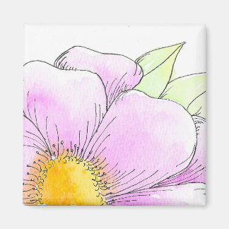 Pinkerfantisk vattenfärg blomma magnet