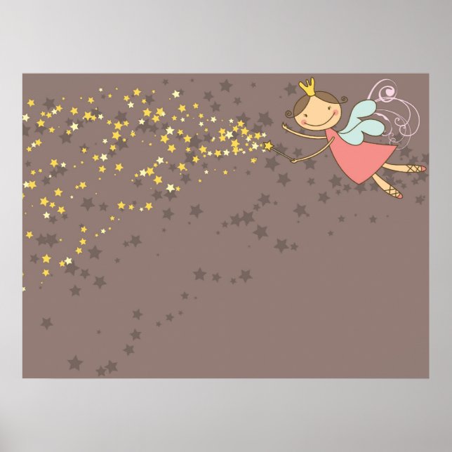 Pinkeriktig Sagoprinsessa Stjärnor Flickas Födelse Poster (Framsidan)