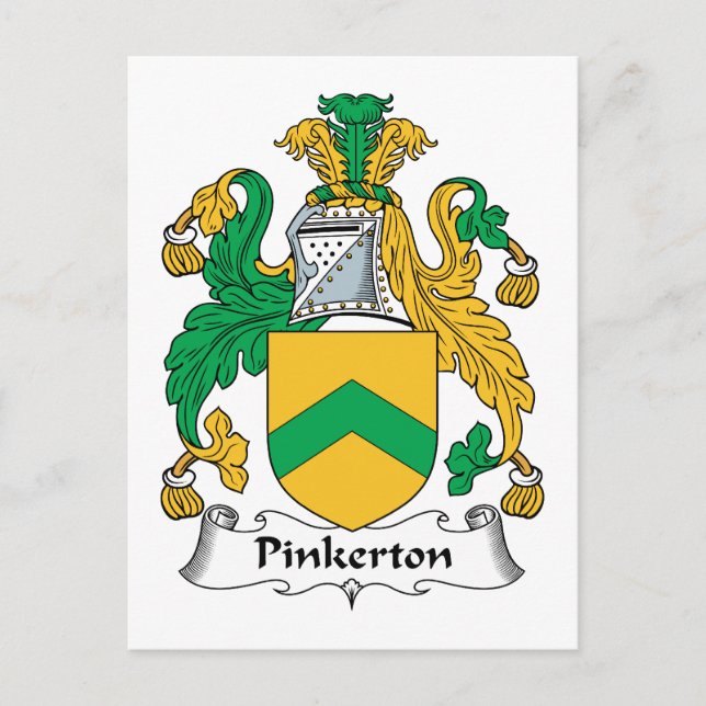 Pinkerton Family Crest Vykort (Framsida)