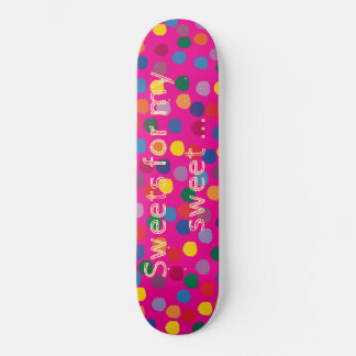 Pinkes Skateboard, bunte Dots, Sweet Mini Skateboard Bräda 18,5 Cm