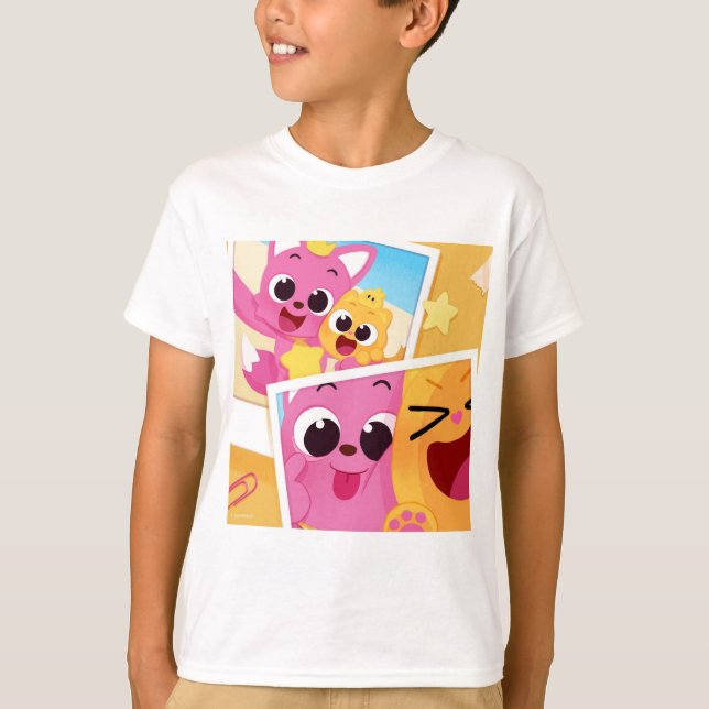 Pinkfong Kids T-Shirt! Teckenskjorta T Shirt (Framsida)