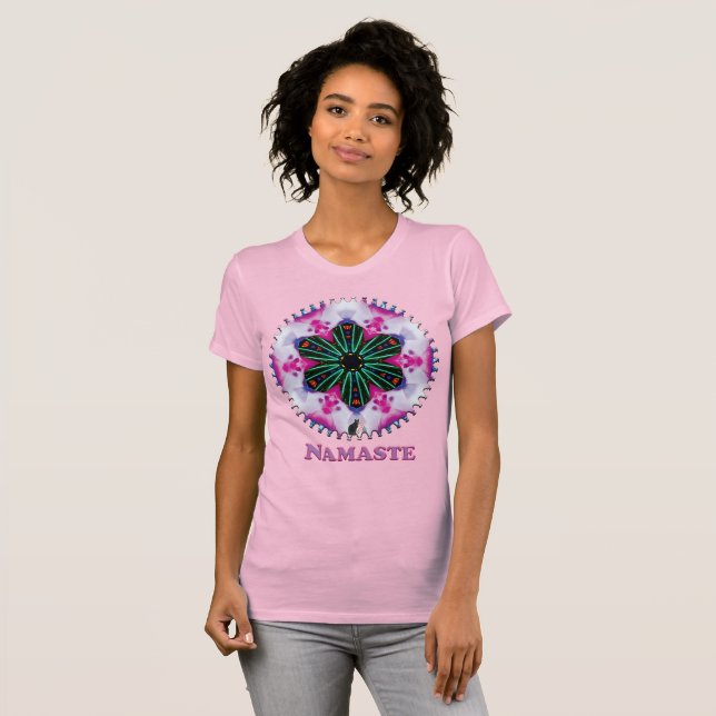 Pinkie Namaste Kaleidoscope T Shirt (Hel framsida)