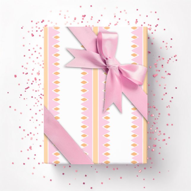Pinking Stripe in Pink and Orange Presentpapper (Skapare uppladdad)