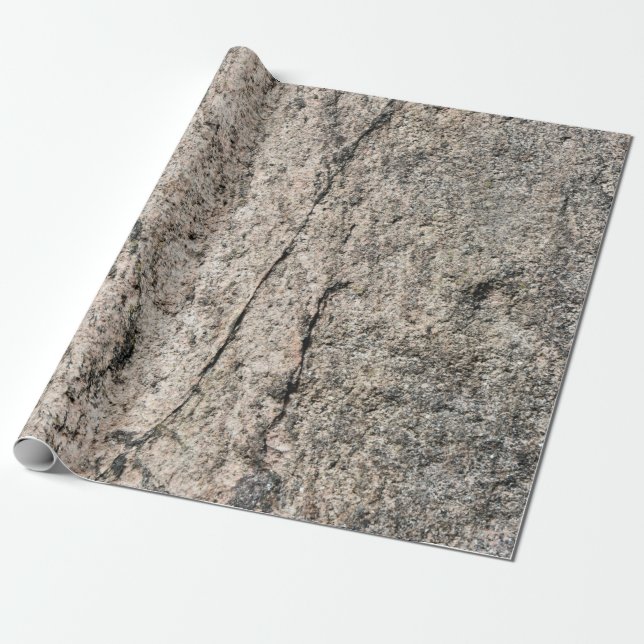 Pinkish-Beige Stone Sten Ansikte Presentpapper (Utrullad)