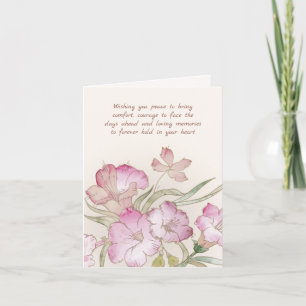 Pinkish blommor Sympathy Kort