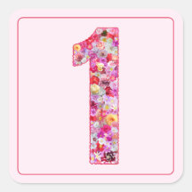 Pinkish Floral Colorful Month Number 1