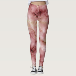 Pinkish Intricate Marble Mönster Leggings