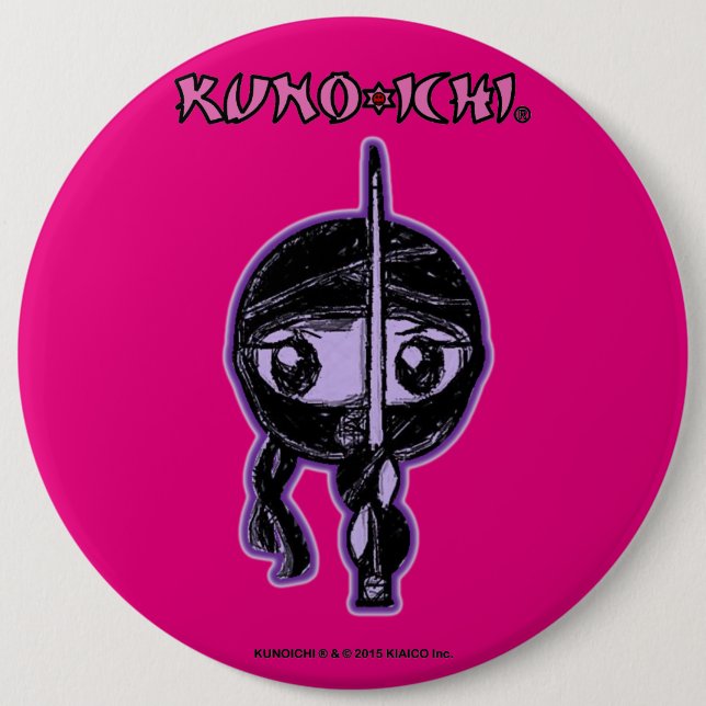 Pinkish KUNOICHI knäppas Knapp (Framsida)