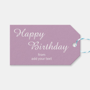 Pinkish Lilac Birthday Gift Märkres Presentetikett