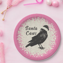 Pinkmas Crow Santa Pink Black and Ivory Christmas