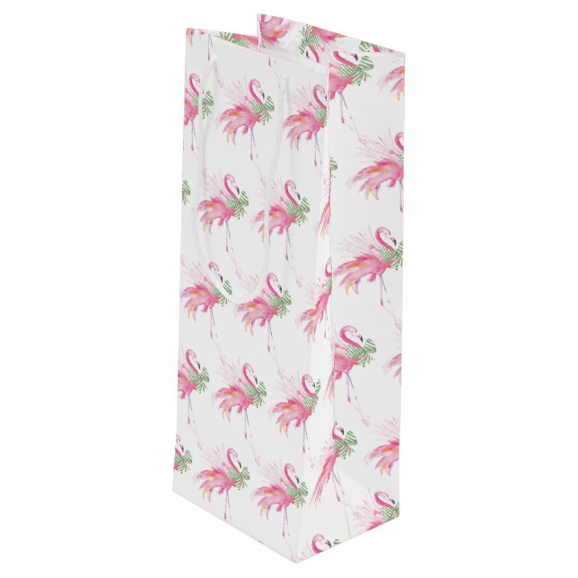 Pinkmas Flamingo jul Vin Gift Bag (Baksidan Vinklad)