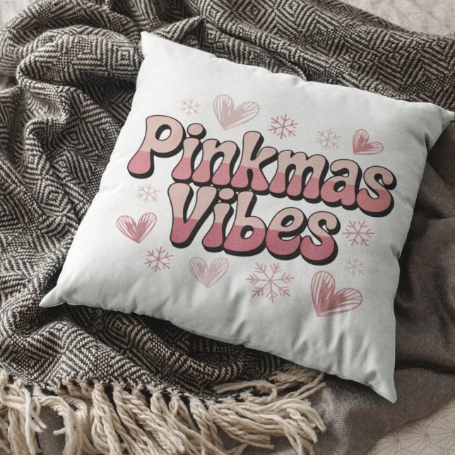 Pinkmas Vibes | Söt Rosa Jul Kudde (Skapare uppladdad)