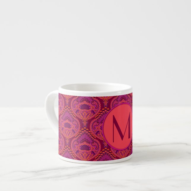 Pinkoinko - Fjädermönstrat Paisley Espressomugg (Framsida vänster)