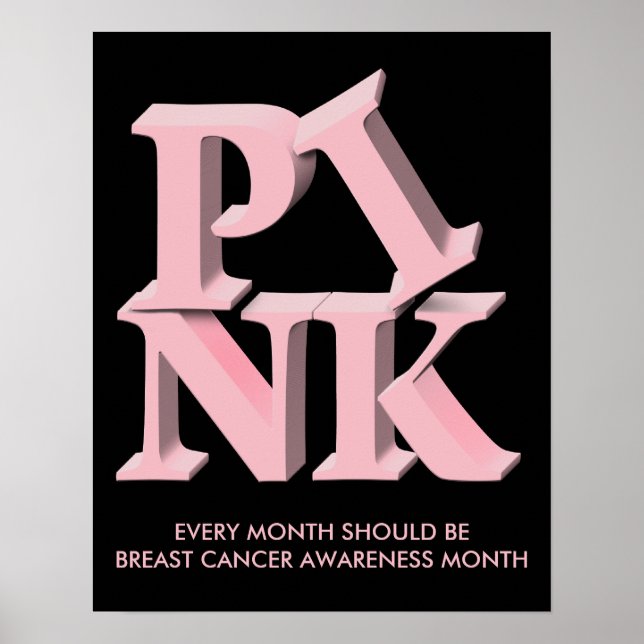 PinkonBlack, VARJE MÅNAD BORTA CANCER... Poster (Framsidan)