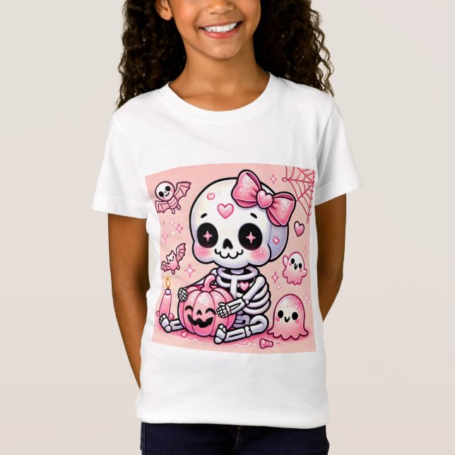 👻 Pinkoween Just Har Cuter! 💀 👻 T Shirt (Framsida)