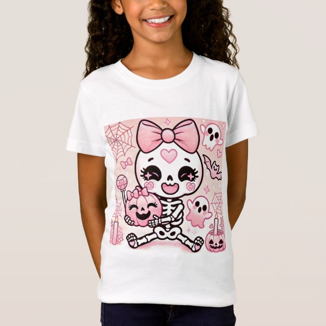 👻 Pinkoween Just Har Cuter! 💀 👻 T Shirt (Framsida)