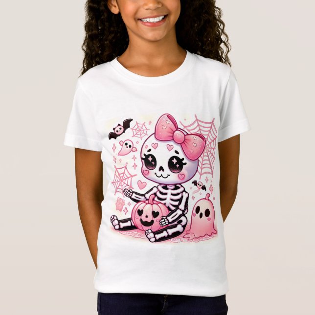 👻 Pinkoween Just Har Cuter! 💀 👻 T Shirt (Framsida)