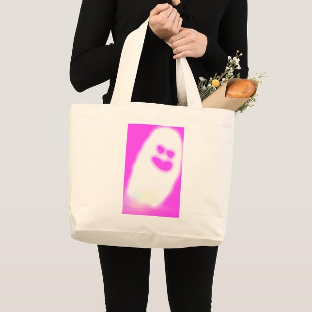 Pinkoween-söt spöke jumbo tygkasse (Framsida (produkt))