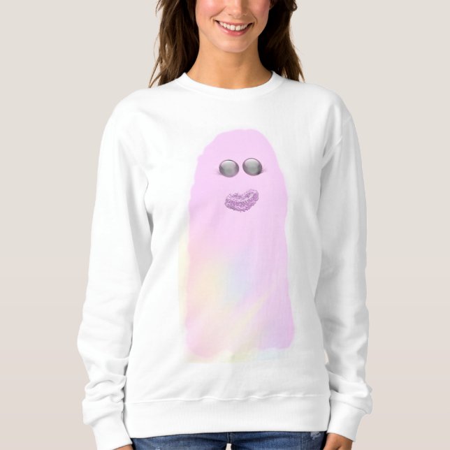 Pinkoween sparkly regnbow pastel spöke t shirt (Framsida)