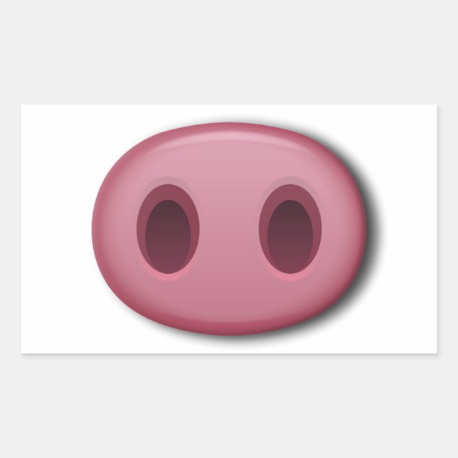 PinkPig Snout Rektangulärt Klistermärke (Framsida)