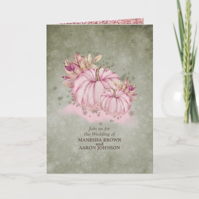PinkPumpa Skörd - Bröllopsinbjudan Inbjudan (Framsida)