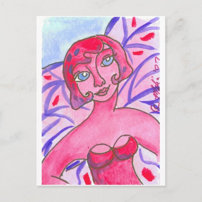 PinkPurpFairy Vykort (Framsida)