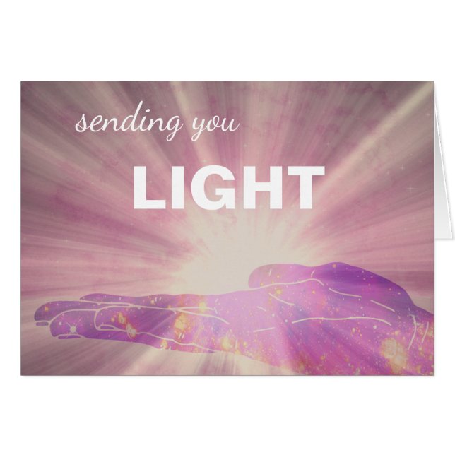 *~* Pinks & Lavenders Healing Energy Sending Light Hälsningskort (Framsidan Horizontal)