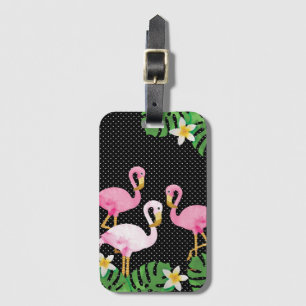 PinksFlamingos och polka dots Bagagebricka