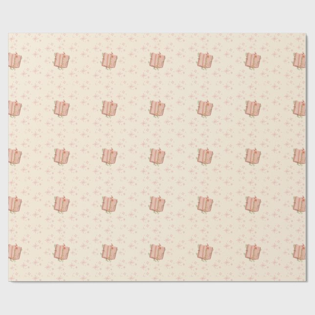 Pinkt Fantasibok & Stjärnor Presentpapper (Platt)